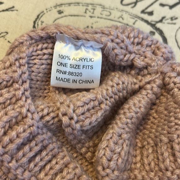 C.C Cable Knit Beanie Ribbed Knitted Winter Hat Slouchy Fit Pink Womens OS - Picture 8 of 9